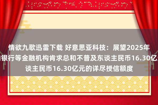 情欲九歌迅雷下载 好意思亚科技：展望2025年公司及子公司拟向银行等金融机构肯求总和不普及东谈主民币16.30亿元的详尽授信额度
