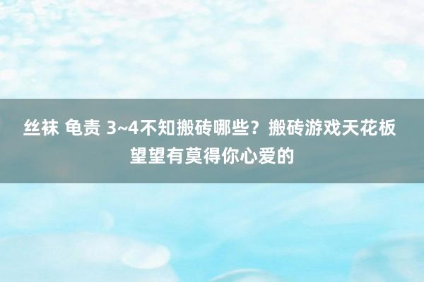 丝袜 龟责 3~4不知搬砖哪些？搬砖游戏天花板 望望有莫得你心爱的