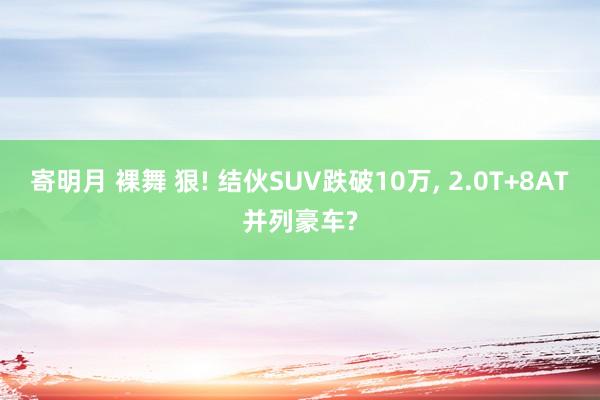 寄明月 裸舞 狠! 结伙SUV跌破10万, 2.0T+8AT并列豪车?