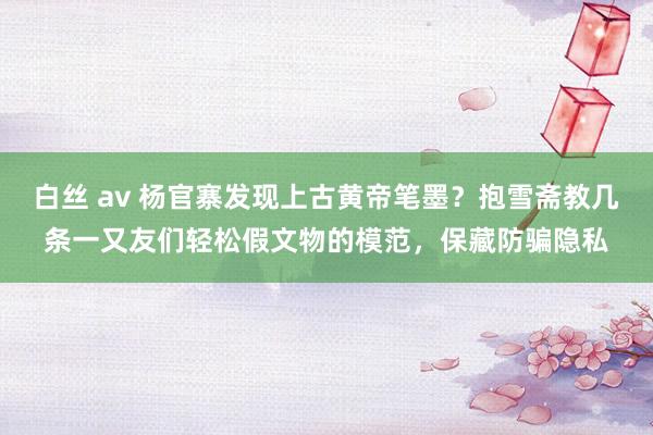 白丝 av 杨官寨发现上古黄帝笔墨？抱雪斋教几条一又友们轻松假文物的模范，保藏防骗隐私