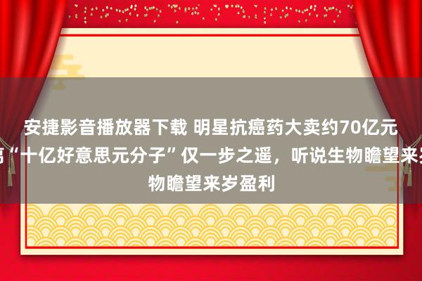 安捷影音播放器下载 明星抗癌药大卖约70亿元，距离“十亿好意思元分子”仅一步之遥，听说生物瞻望来岁盈利